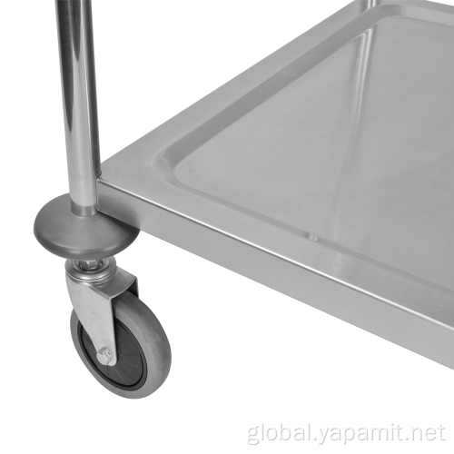 Steel Serving Cart Round Tube Three Layer Dining Trolley Supplier